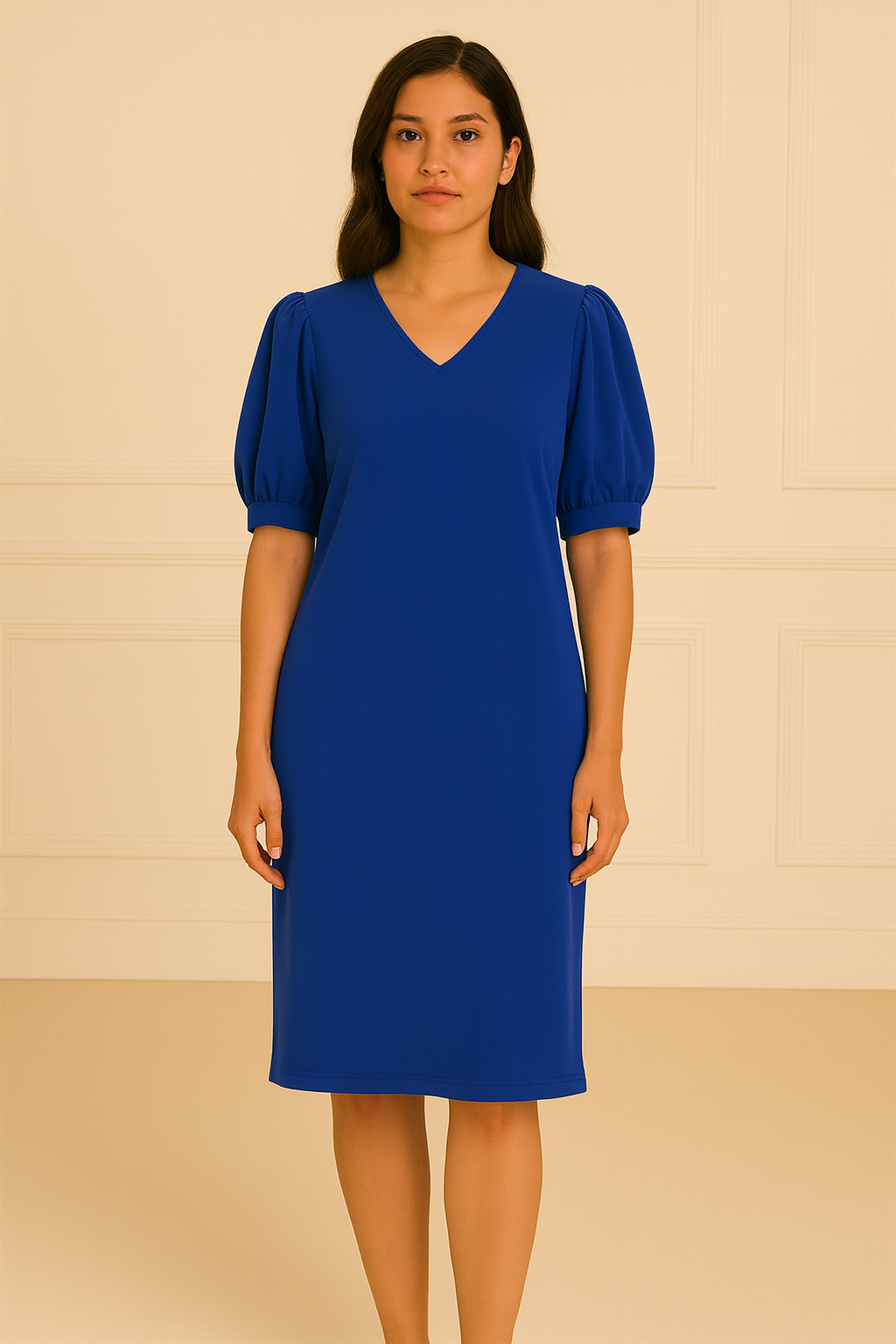 Sapphire Day V-Neck Dress