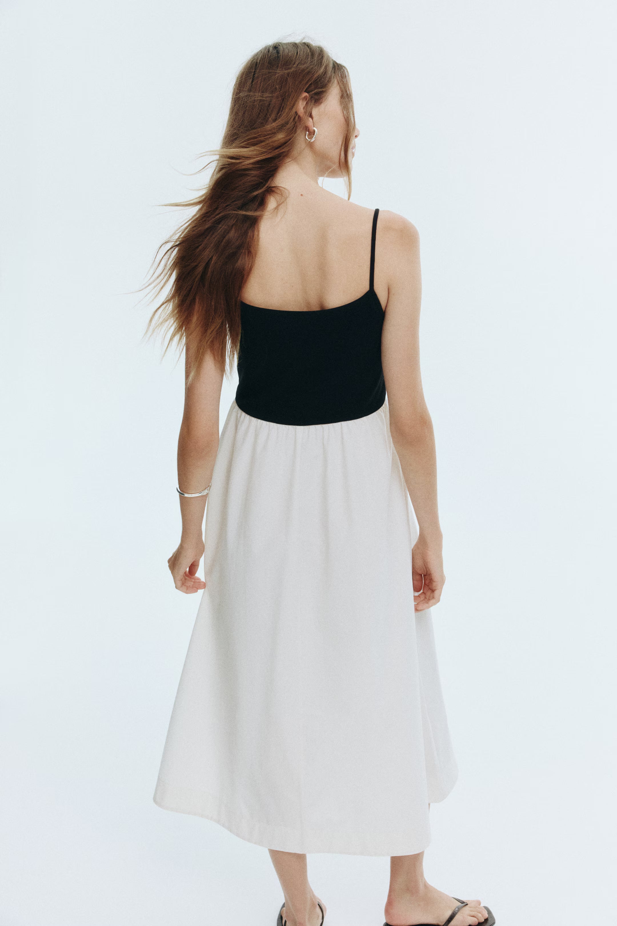 Two-Tone Minimal Midi Dress