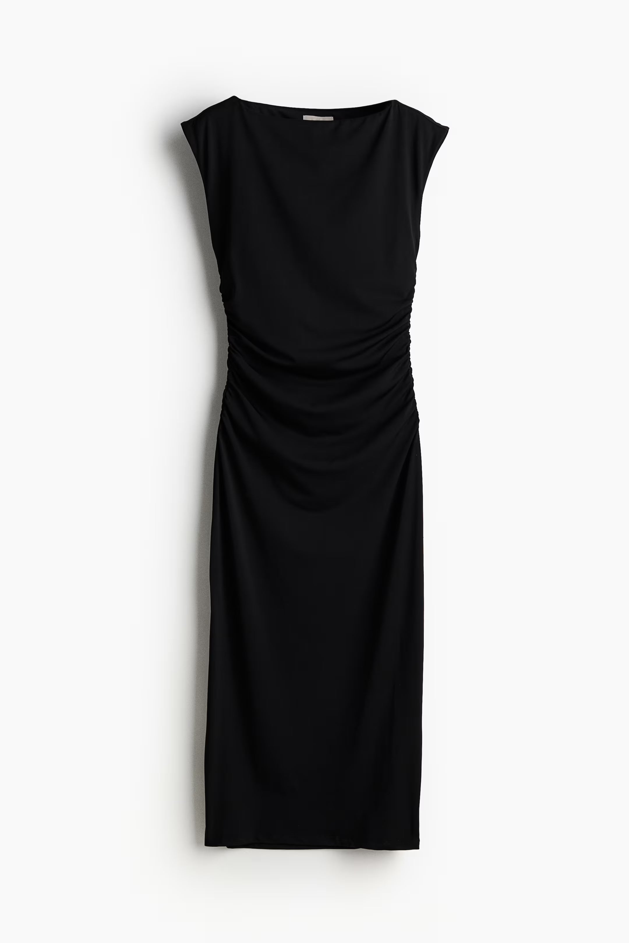 Timeless Ruche Midi Black Dress