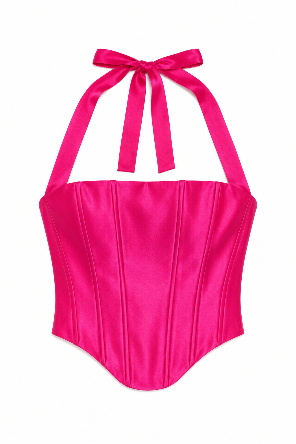That Girl— Punch Pink Satin Corset Top